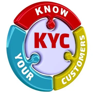 KYC. Know Your Customers. The mark in the form of a puzzle Stock Illustration