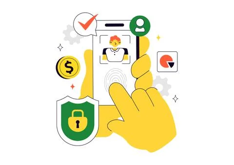 KYC Vector Illustration Featuring Know Your Customer Identity Verification,.. Stock Illustration