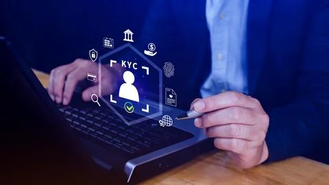 KYC, verification concept, KYC Know Your Customer Technology. Business veri.. Stock Photos