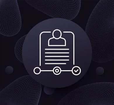 Kyc verification progress icon, line vector Stock Illustration