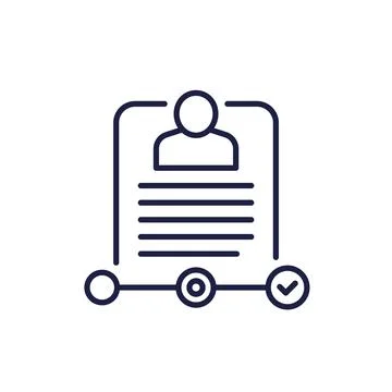 Kyc verification progress line icon on white Stock Illustration