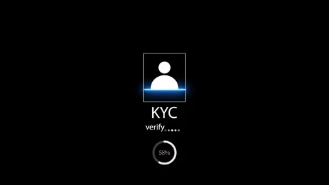 KYC verify processing with man icon scanning concept animation Stock Footage 321194008