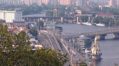 Kyiv bridge Stock Footage 7130495