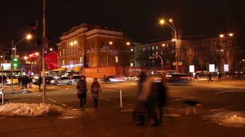 Kyiv  crossroad timelapse night Video stock 59140507