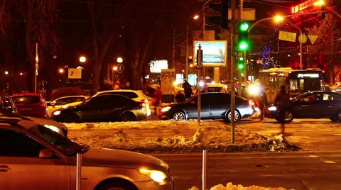 Kyiv  crossroad timelapse night Stock-Footage 59140521