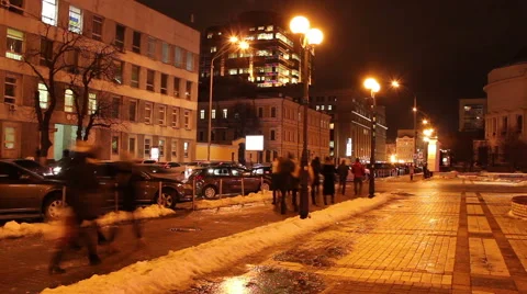 Kyiv  crossroad timelapse night Video stock 59140645