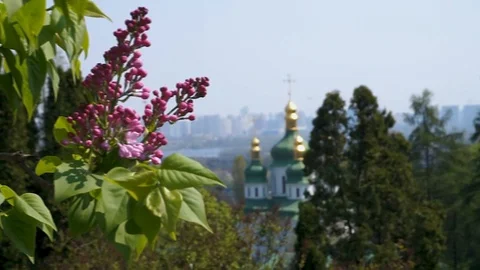 Kyiv (Kiev) church in the spring Stock Footage