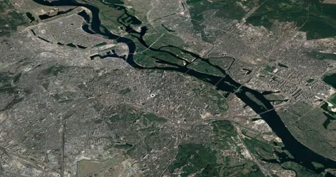 Kyiv map with 3d relief 4K sattelite ground Stock Footage 209140578