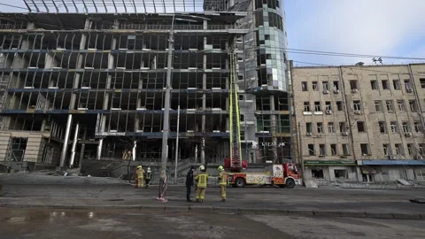 Kyiv missile attack Stock Footage 298692430