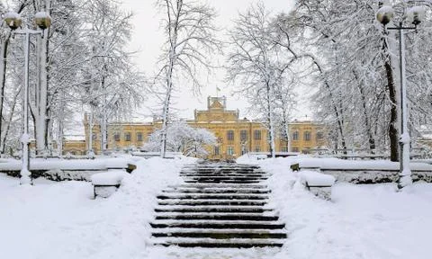 Kyiv Polytechnic Institute in winter Foto stock
