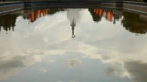 Kyiv Reflection Architecture And Sky In The Water Timelapse Stock-Footage 112382992