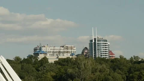 Kyiv Running Clouds Above Trees and Buildings Timelapse Stock Footage 150220411