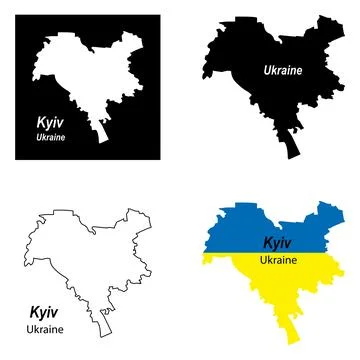 Kyiv, Ukraine map Stock Illustration