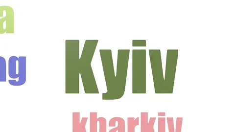 Kyiv Word Cloud Animated On White Background Stock Footage 107232849