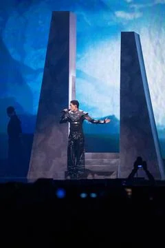 Kyle Alessandro performing at Semifinal 1 of Eurovision 2025 Stock Photos
