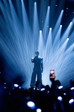 Kyle Alessandro performing at Semifinal 1 of Eurovision 2025 Stock Photos