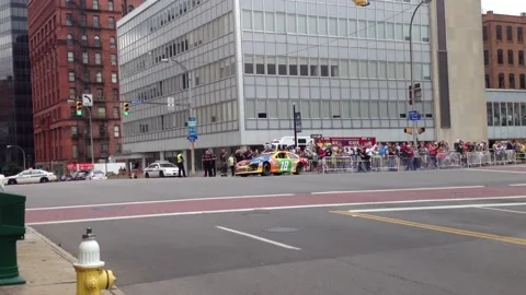 Kyle Busch doing donuts in Rochester, NY 1 Video stock 148342150