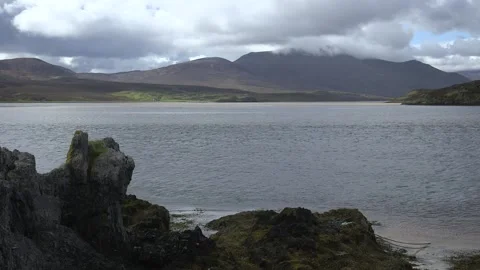 Kyle of Durness with Ben Hope in the background Stock Footage 158164501