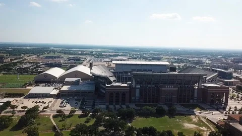 Kyle Field Aerial - Texas A&amp;M University, College Station, TX Stock Footage 104430535