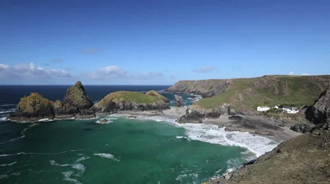 Kynance Cove, The Lizard Peninsula, Cornwall Stock Footage 30546526