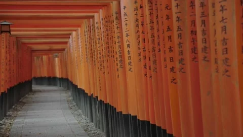 Kyoto famous Fushimi Inari Gate Walkway ... | Stock Video | Pond5