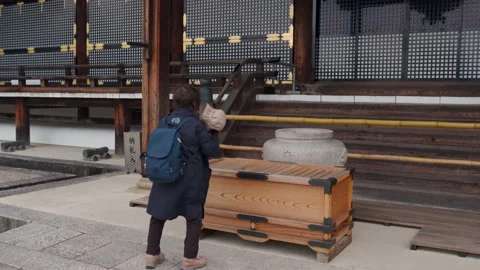 Kyoto prayer donation box Video stock 200862040