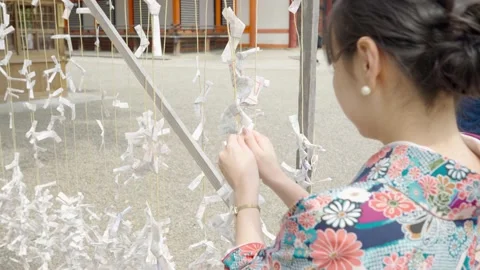 Kyoto Prayer Paper Video stock 200862069