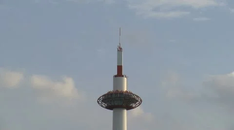 Kyoto tower timelapse top Stock Footage