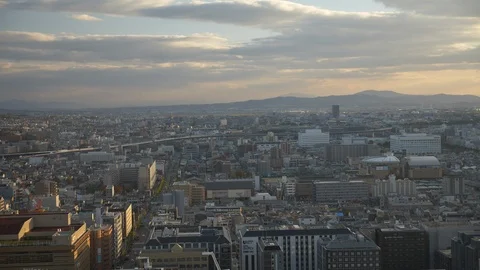 Kyoto tower view wide Video stock 122178101
