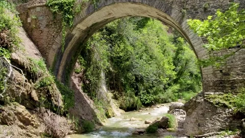 Kyparissia River Bridge Drone Fly-Through Stock Footage 335769751