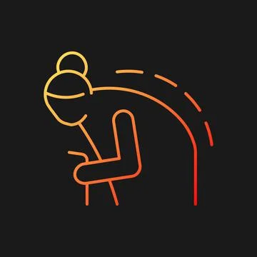 Kyphosis gradient vector icon for dark theme 스톡 일러스트