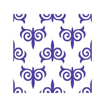 Kyrgyz ethnic vector pattern on white backdrop Illustration