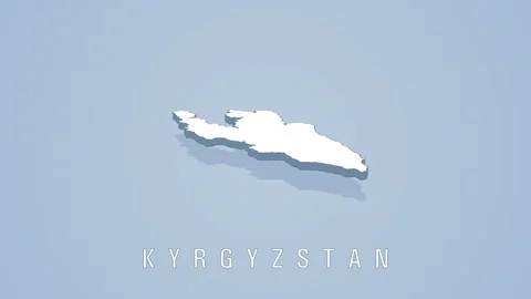 Kyrgyzstan 3d map rotating on light blue background Stock Footage 319021673