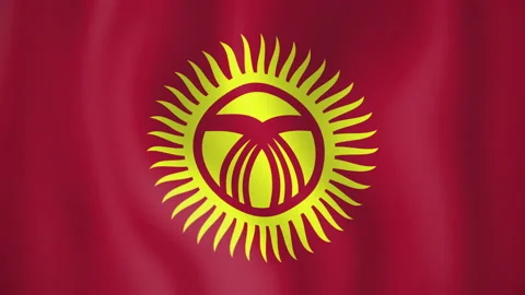 Kyrgyzstan animated flag. Seamless loop. 4K Stock-Footage 145444117