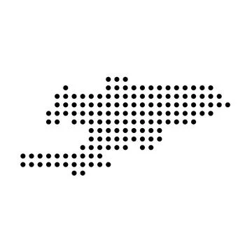 Kyrgyzstan dotted vector map Stock Illustration