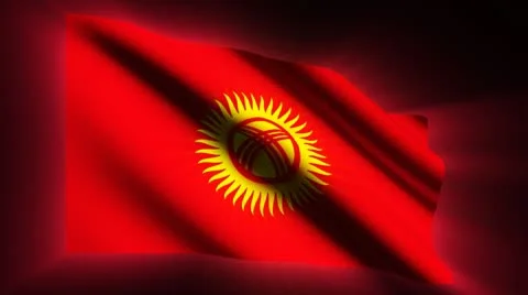 Kyrgyzstan Flag Stock Footage 8961213