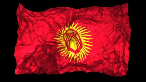 Kyrgyzstan flag Stock Footage 110819994