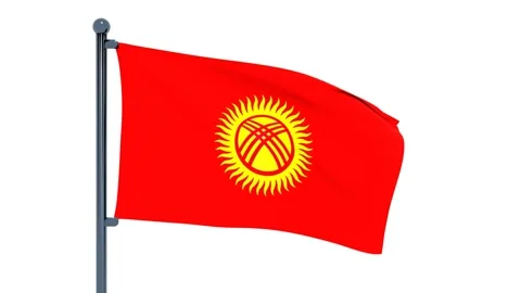 Kyrgyzstan Flag Stock Footage 150198623