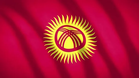 Kyrgyzstan Flag Stock Footage 188257147