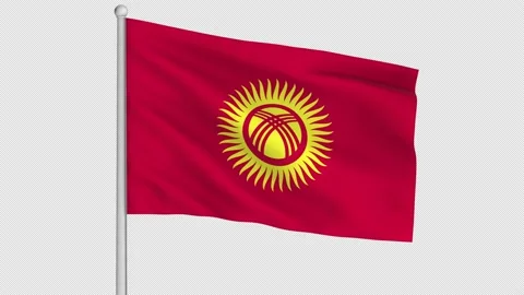 Kyrgyzstan Flag Stock-Footage 219467755