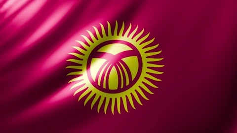 Kyrgyzstan flag Video stock 327069408