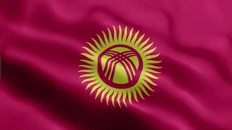 Kyrgyzstan flag Front Stock Footage 318666205