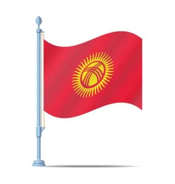 Kyrgyzstan flag 스톡 일러스트
