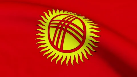 Kyrgyzstan Flag Loop Stock Footage 241211096