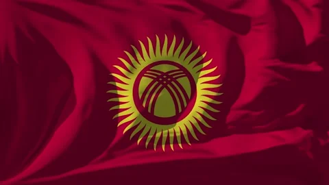 Kyrgyzstan Flag Loop Stock Footage 295727603