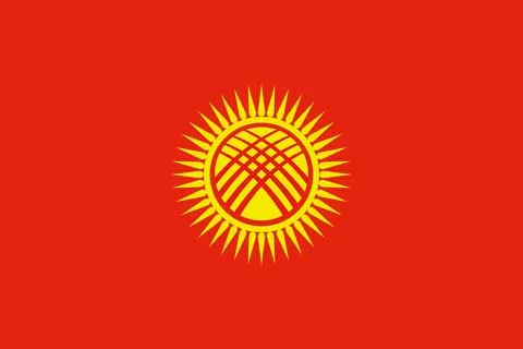 Kyrgyzstan flag pattern background. Realistic national flag design. Abstrac.. Stock Illustration