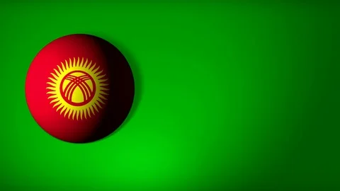 Kyrgyzstan flag in the shape of a ball to roll Video stock 80891574