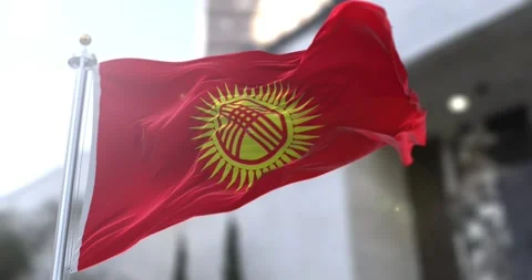 Kyrgyzstan-flag-waving-seamless-loop-4k-60fps Stock Footage 331257610