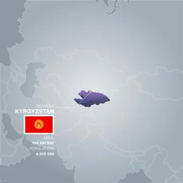 Kyrgyzstan information map. Stock Illustration