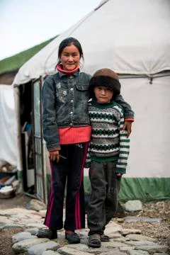 Kyrgyzstan kids Stock Photos
